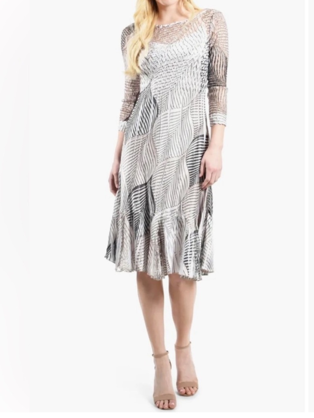 Komarov Pleated Charmeuse Midi Dress ✨